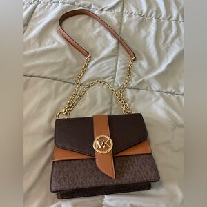 Michael Kors Chic Brown and Tan Crossbody Bag